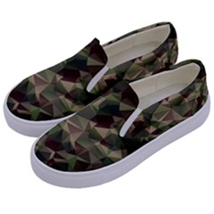 Abstract Vector Military Camouflage Background Kids  Canvas Slip Ons by Bedest