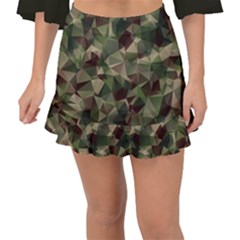 Abstract Vector Military Camouflage Background Fishtail Mini Chiffon Skirt by Bedest