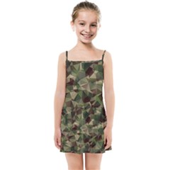 Abstract Vector Military Camouflage Background Kids  Summer Sun Dress by Bedest