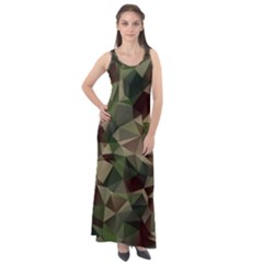 Abstract Vector Military Camouflage Background Sleeveless Velour Maxi Dress by Bedest