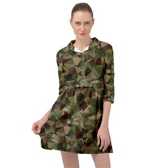 Abstract Vector Military Camouflage Background Mini Skater Shirt Dress by Bedest