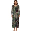 Abstract Vector Military Camouflage Background Long Sleeve Longline Maxi Dress View1