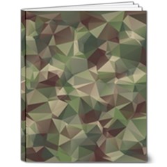 Abstract Vector Military Camouflage Background 8  X 10  Softcover Notebook by Bedest