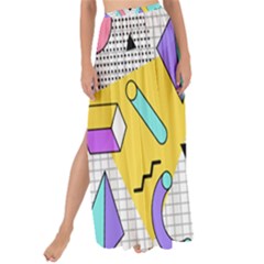 Tridimensional Pastel Shapes Background Memphis Style Maxi Chiffon Tie-up Sarong by Bedest