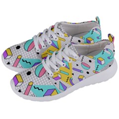 Tridimensional Pastel Shapes Background Memphis Style Men s Lightweight Sports Shoes by Bedest