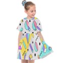 Tridimensional Pastel Shapes Background Memphis Style Kids  Sailor Dress View1