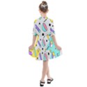 Tridimensional Pastel Shapes Background Memphis Style Kids  All Frills Chiffon Dress View2