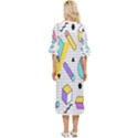 Tridimensional Pastel Shapes Background Memphis Style Double Cuff Midi Dress View4