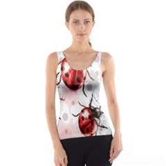 Ladybugs Pattern Texture Watercolor Women s Basic Tank Top by Bedest