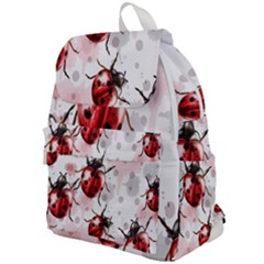 Ladybugs Pattern Texture Watercolor Top Flap Backpack by Bedest