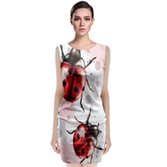 Ladybugs Pattern Texture Watercolor Classic Sleeveless Midi Dress by Bedest