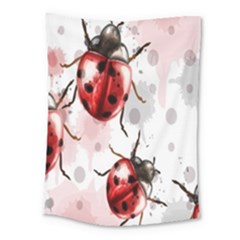 Ladybugs Pattern Texture Watercolor Medium Tapestry by Bedest