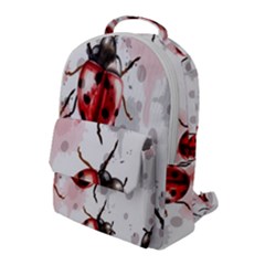 Ladybugs Pattern Texture Watercolor Flap Pocket Backpack (large) by Bedest