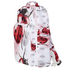 Ladybugs Pattern Texture Watercolor Double Compartment Backpack by Bedest