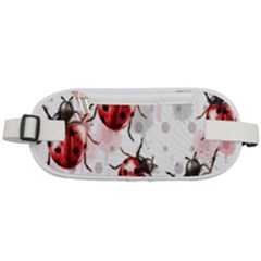 Ladybugs Pattern Texture Watercolor Rounded Waist Pouch by Bedest