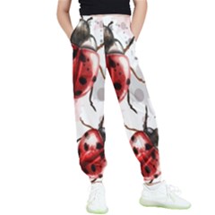 Ladybugs Pattern Texture Watercolor Kids  Joggers by Bedest