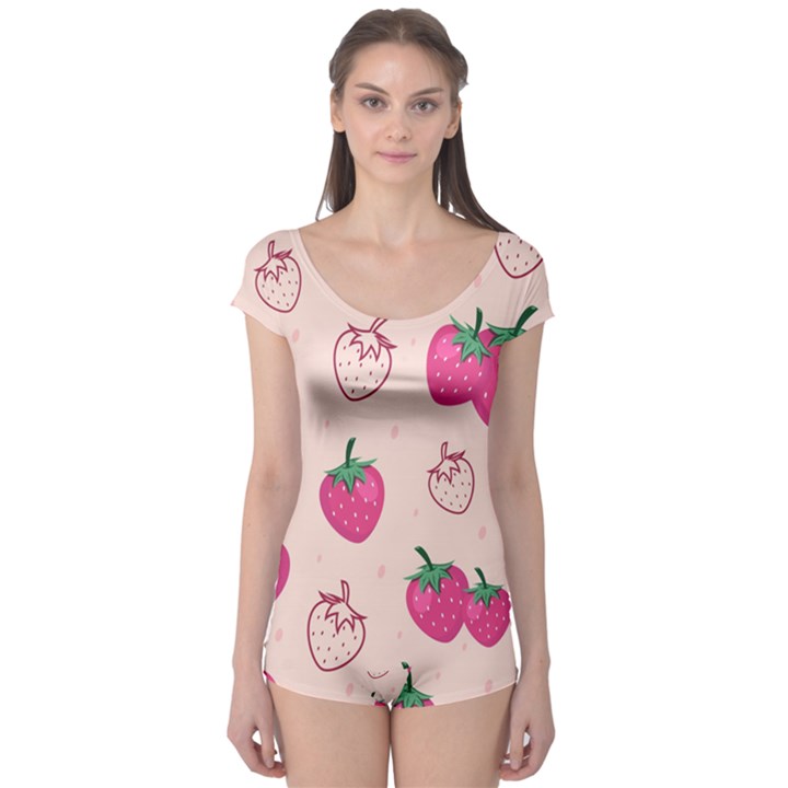 Seamless Strawberry Fruit Pattern Background Boyleg Leotard 