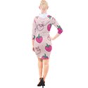 Seamless Strawberry Fruit Pattern Background Quarter Sleeve Hood Bodycon Dress View2