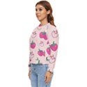 Seamless Strawberry Fruit Pattern Background Women s Long Sleeve Raglan T-Shirt View2