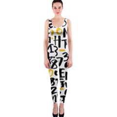 Letters Pattern One Piece Catsuit by Bedest