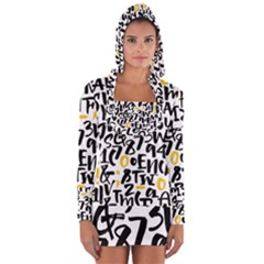 Letters Pattern Long Sleeve Hooded T-shirt by Bedest