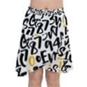 Letters Pattern Chiffon Wrap Front Skirt View1