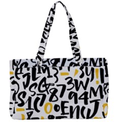 Letters Pattern Canvas Work Bag by Bedest