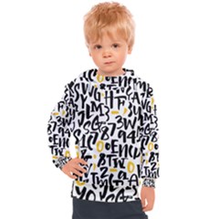 Letters Pattern Kids  Hooded Pullover by Bedest