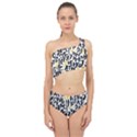 Letters Pattern Spliced Up Two Piece Swimsuit View1