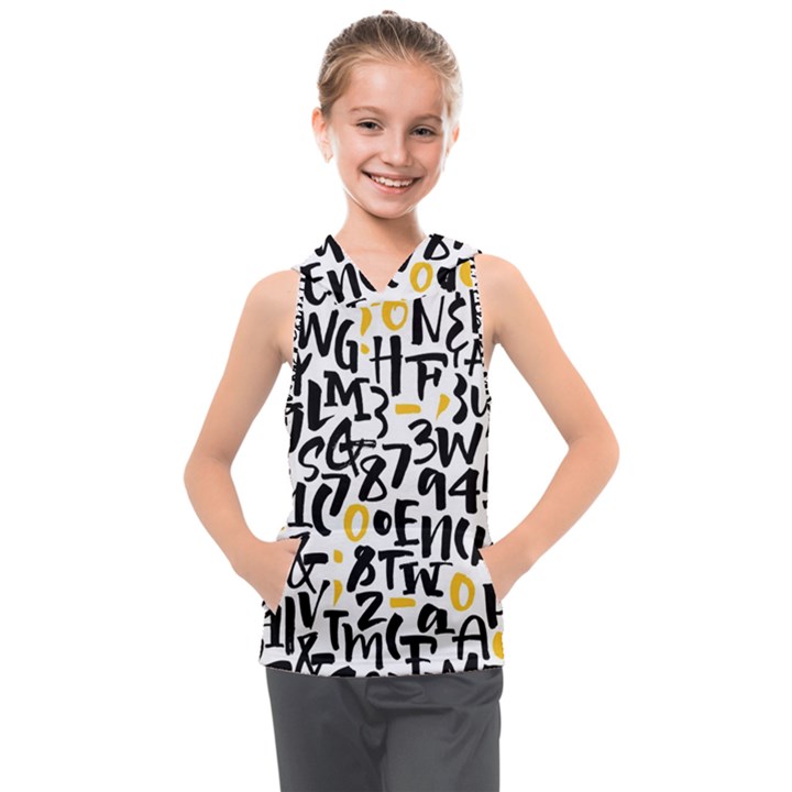 Letters Pattern Kids  Sleeveless Hoodie