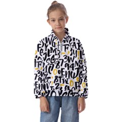 Letters Pattern Kids  Half Zip Hoodie