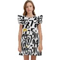 Letters Pattern Kids  Winged Sleeve Dress View1