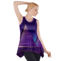 Egyptian Pyramids Night Landscape Cartoon Side Drop Tank Tunic