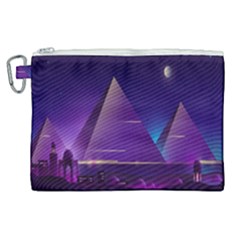 Egyptian Pyramids Night Landscape Cartoon Canvas Cosmetic Bag (xl) by Bedest