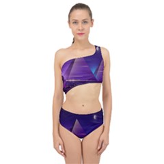 Egyptian Pyramids Night Landscape Cartoon Spliced Up Two Piece Swimsuit by Bedest