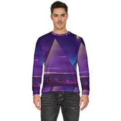 Egyptian Pyramids Night Landscape Cartoon Men s Fleece Sweatshirt by Bedest