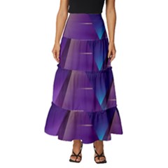 Egyptian Pyramids Night Landscape Cartoon Tiered Ruffle Maxi Skirt by Bedest