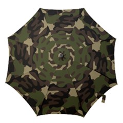 Texture Military Camouflage Repeats Seamless Army Green Hunting Hook Handle Umbrellas (large) by Bedest