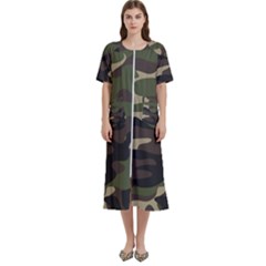 Texture Military Camouflage Repeats Seamless Army Green Hunting Women s Cotton Short Sleeve Night Gown by Bedest