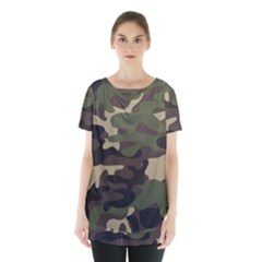 Texture Military Camouflage Repeats Seamless Army Green Hunting Skirt Hem Sports Top