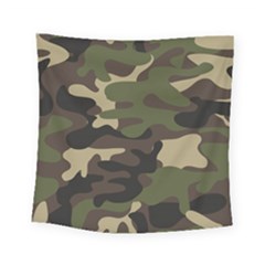 Texture Military Camouflage Repeats Seamless Army Green Hunting Square Tapestry (small) by Bedest