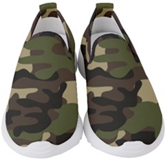 Texture Military Camouflage Repeats Seamless Army Green Hunting Kids  Slip On Sneakers by Bedest