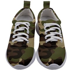 Texture Military Camouflage Repeats Seamless Army Green Hunting Kids Athletic Shoes by Bedest