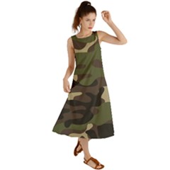 Texture Military Camouflage Repeats Seamless Army Green Hunting Summer Maxi Dress by Bedest