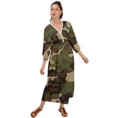 Texture Military Camouflage Repeats Seamless Army Green Hunting Grecian Style  Maxi Dress by Bedest