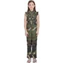 Texture Military Camouflage Repeats Seamless Army Green Hunting Kids  Sleeveless Ruffle Edge Band Collar Chiffon One Piece View1