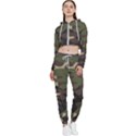 Texture Military Camouflage Repeats Seamless Army Green Hunting Cropped Zip Up Lounge Set View1