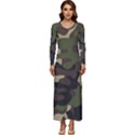 Texture Military Camouflage Repeats Seamless Army Green Hunting Long Sleeve Longline Maxi Dress View1