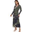 Texture Military Camouflage Repeats Seamless Army Green Hunting Long Sleeve Longline Maxi Dress View2