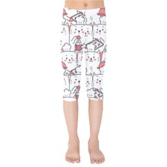 Cute Cat Chef Cooking Seamless Pattern Cartoon Kids  Capri Leggings  by Bedest